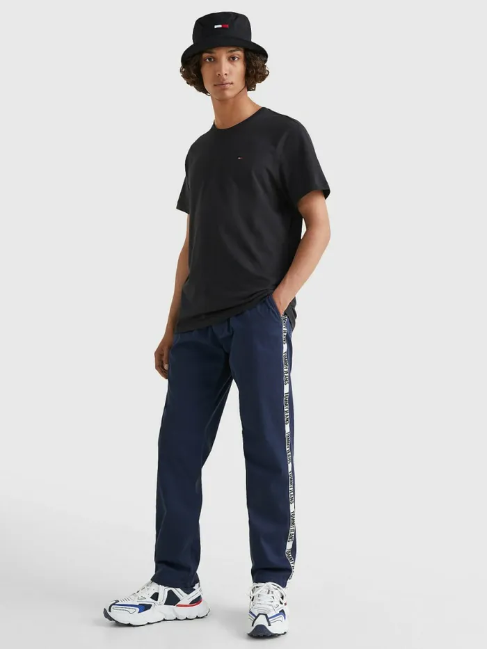 Tommy Hilfiger Regular Fit Crew TShirt Tommy Black Mens Essentials
