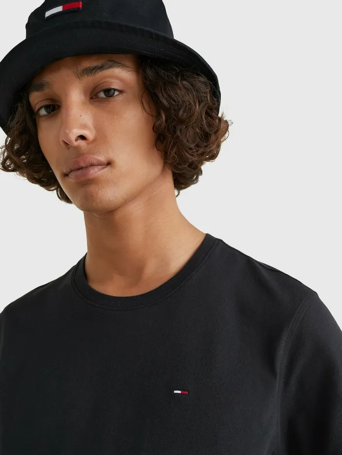 Tommy Hilfiger Regular Fit Crew TShirt Tommy Black Mens Essentials