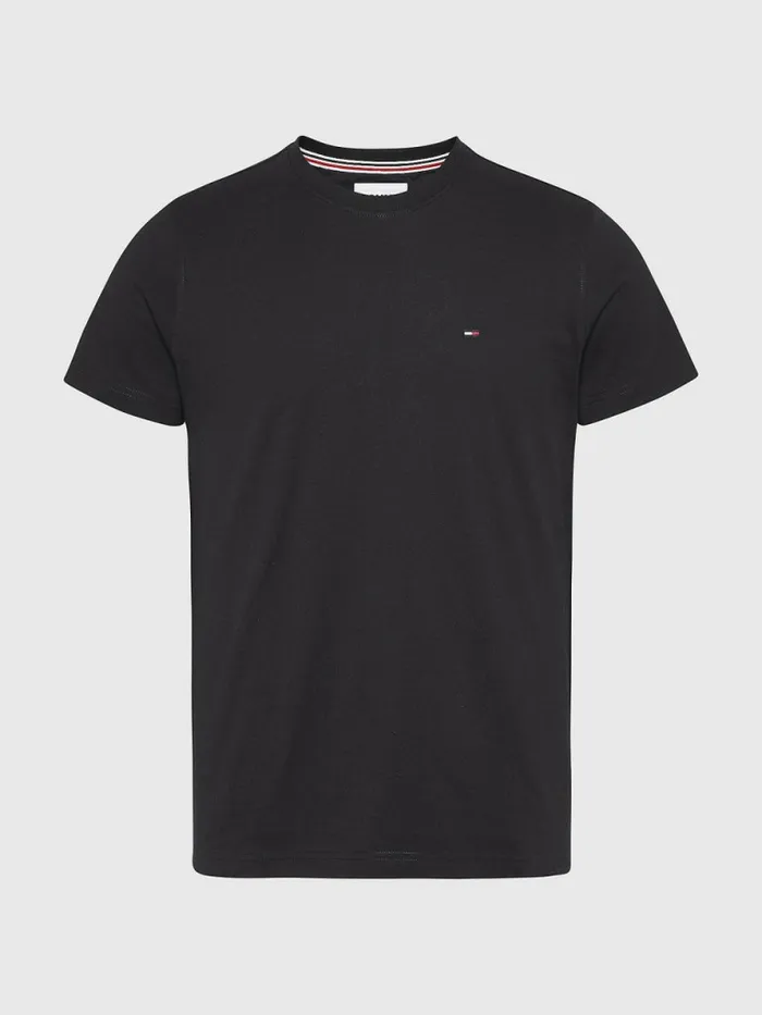 Tommy Hilfiger Regular Fit Crew TShirt Tommy Black Mens Essentials