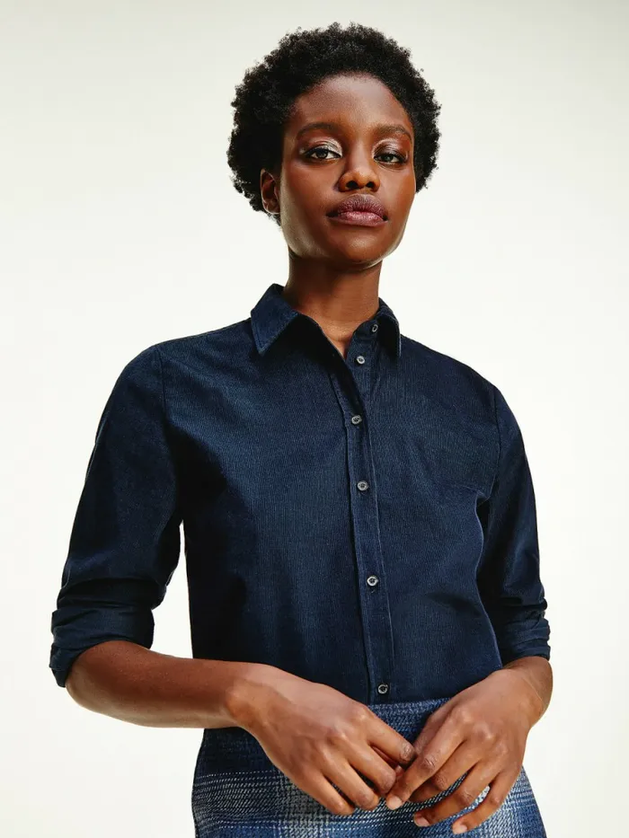 Tommy Hilfiger Relaxed Fit Corduroy Shirt Desert Sky Womens Shirts and Blouses Fashion Tommy Hilfiger Relaxed Fit Corduroy Shirt Desert Sky Womens Shirts and Blouses Fashion