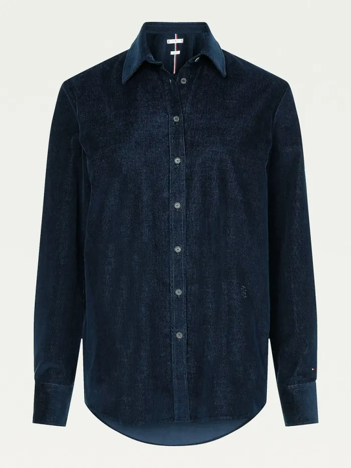 Tommy Hilfiger Relaxed Fit Corduroy Shirt Desert Sky Womens Shirts and Blouses Fashion