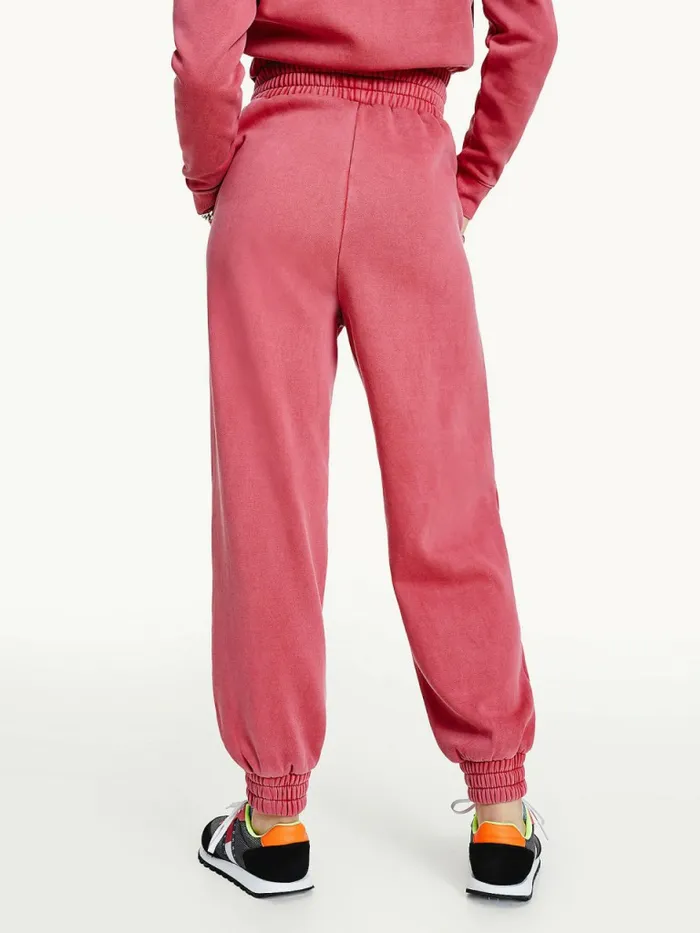 Tommy Hilfiger Relaxed Fit Logo Joggers Cranberry Crush Womens Trousers