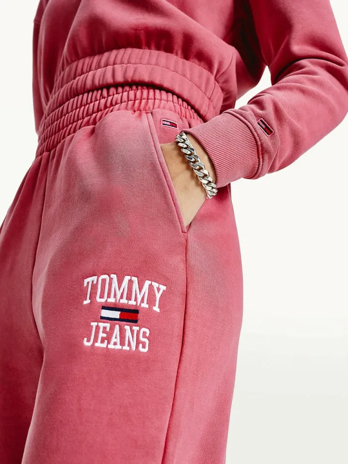 Tommy Hilfiger Relaxed Fit Logo Joggers Cranberry Crush Womens Trousers
