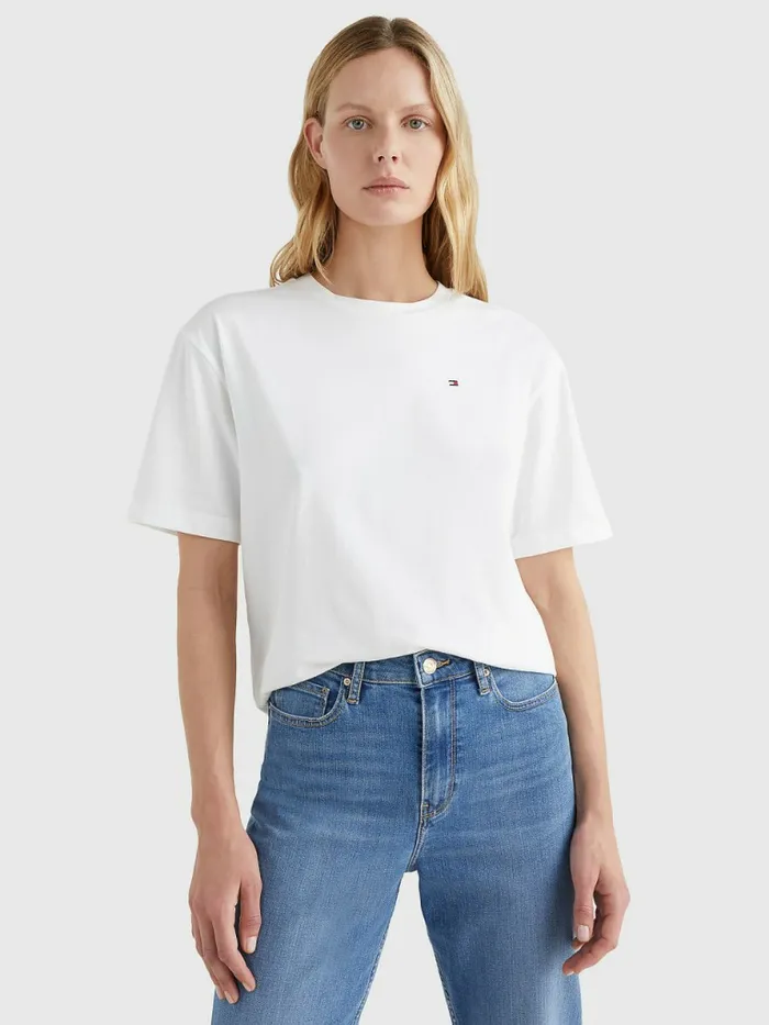 Tommy Hilfiger Relaxed Fit TShirt White Womens TShirts For Sale