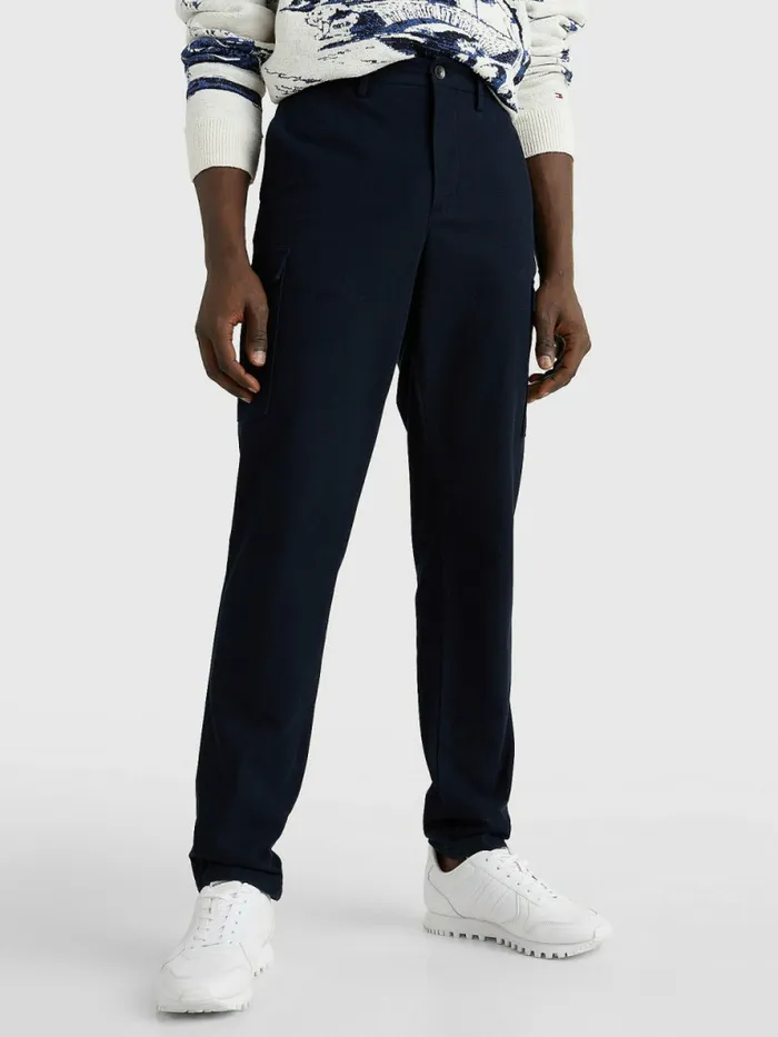 Tommy Hilfiger Relaxed Fit Th Flex Cargo Trousers Desert Sky Mens Trousers