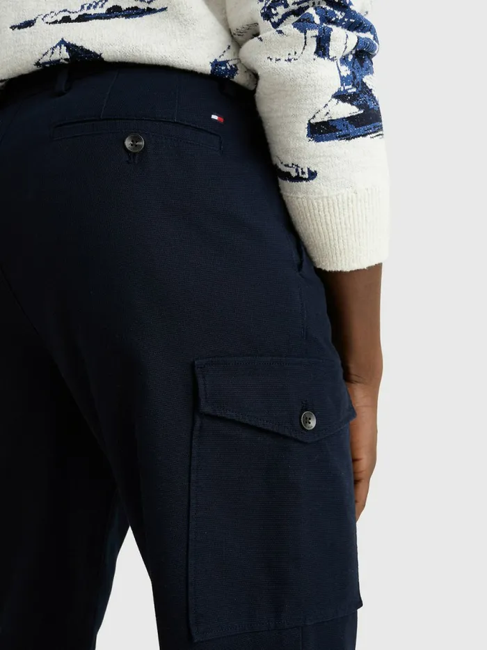 Tommy Hilfiger Relaxed Fit Th Flex Cargo Trousers Desert Sky Mens Trousers