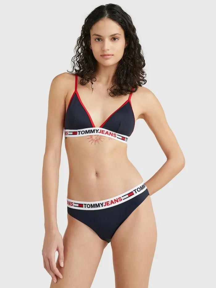 Tommy Hilfiger Repeat Logo Classic Bikini Bottoms Desert Sky Womens Swimwear Near Me