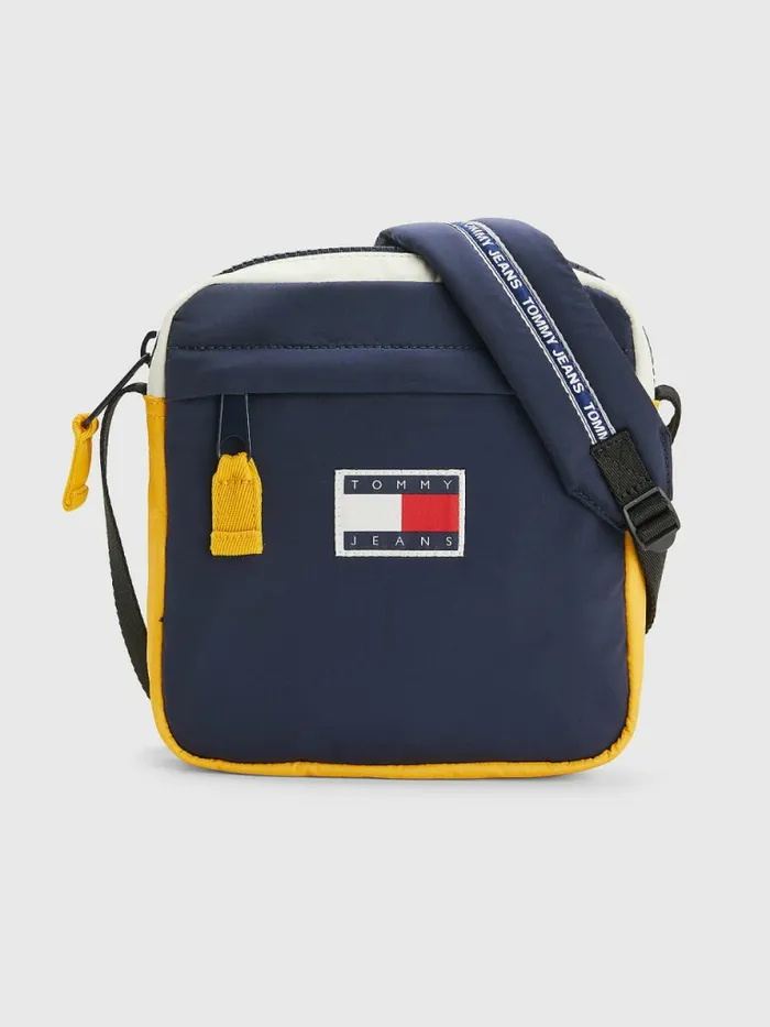 Tommy Hilfiger Repeat Logo Tape Reporter Colorblock Mens Bags Cheap On Sale