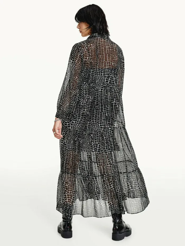 Tommy Hilfiger Reptile Print Recycled Tiered Shirt Dress Reptile Print Womens Dresses and Jumpsuits Online
