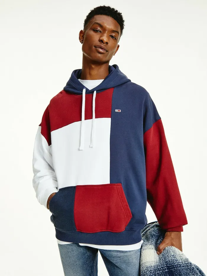 Tommy Hilfiger Reversible ColourBlocked Hoody Twilight NavyMulti Mens Sweatshirts and Hoodies Casaul Tommy Hilfiger Reversible ColourBlocked Hoody Twilight NavyMulti Mens Sweatshirts and Hoodies Casaul