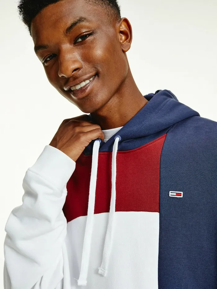 Tommy Hilfiger Reversible ColourBlocked Hoody Twilight NavyMulti Mens Sweatshirts and Hoodies Casaul