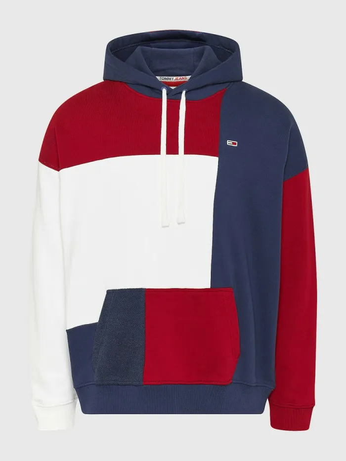 Tommy Hilfiger Reversible ColourBlocked Hoody Twilight NavyMulti Mens Sweatshirts and Hoodies Casaul