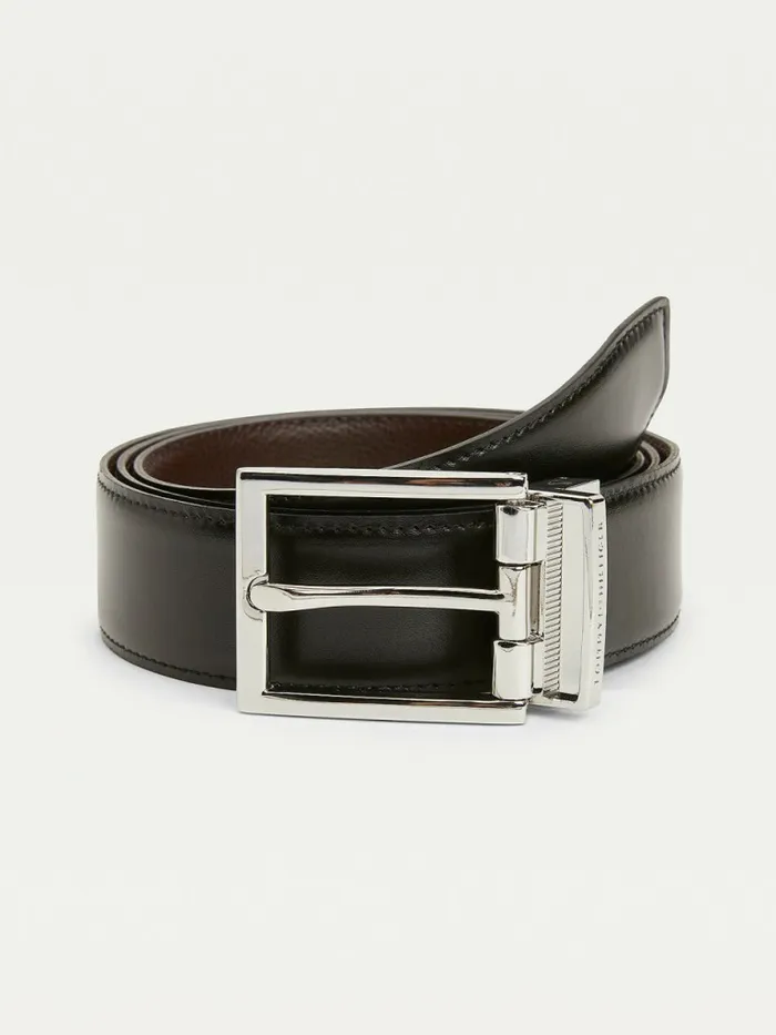 Tommy Hilfiger Reversible Leather Belt BlackBurgundy Mens Belts Gift Ideas