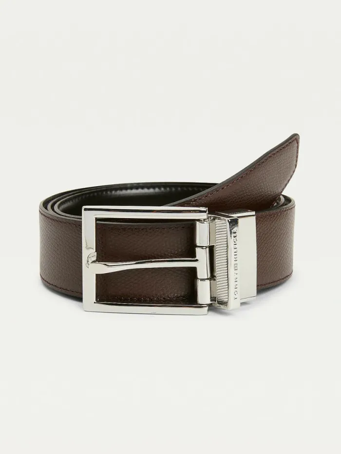 Tommy Hilfiger Reversible Leather Belt BlackBurgundy Mens Belts Gift Ideas