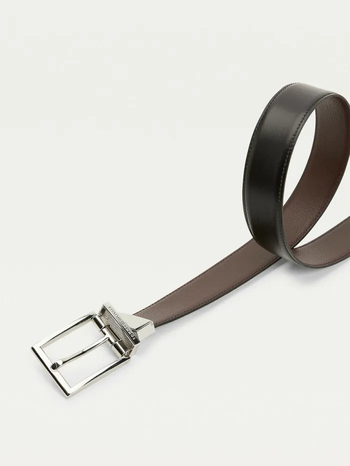 Tommy Hilfiger Reversible Leather Belt BlackBurgundy Mens Belts Gift Ideas