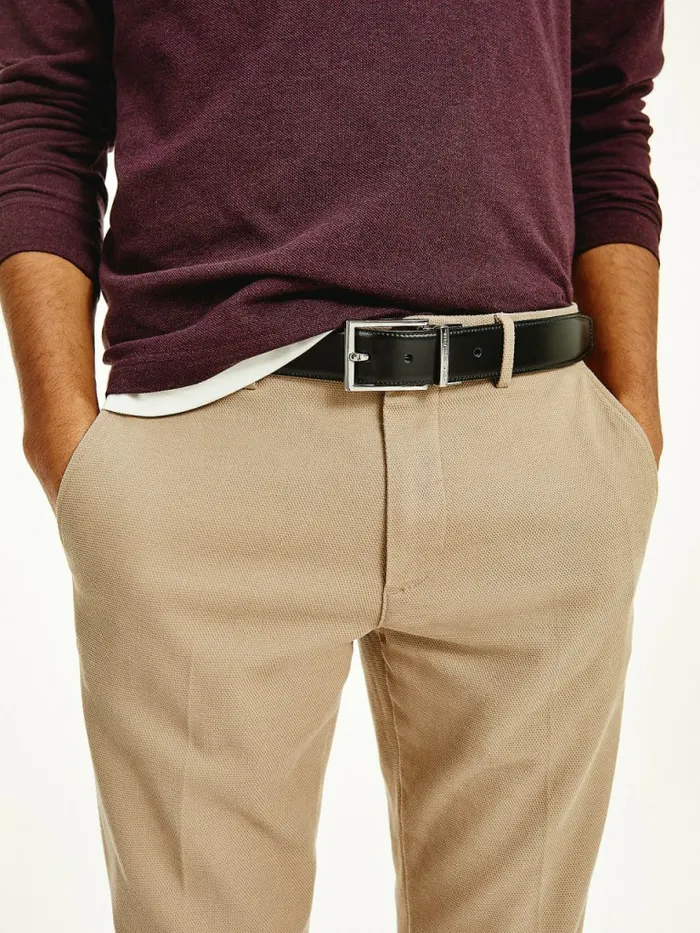 Tommy Hilfiger Reversible Leather Belt BlackBurgundy Mens Belts Gift Ideas