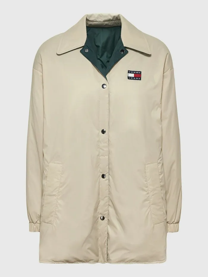 Tommy Hilfiger Reversible Padded Shacket Rainforest Green Womens Coats and Jackets Popular