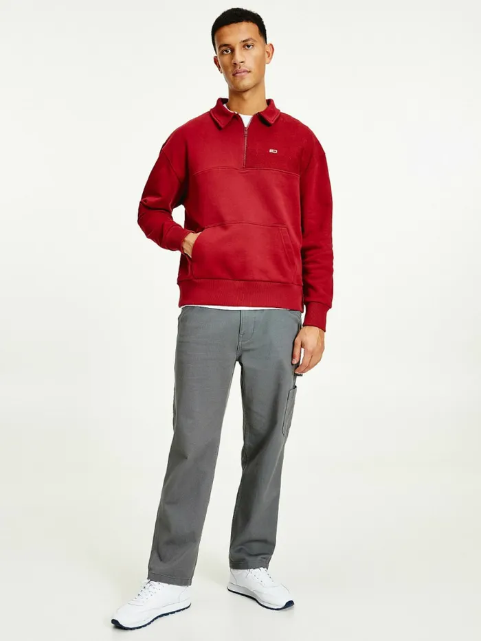 Tommy Hilfiger Reversible Relaxed Fit HalfZip Sweatshirt Bing Cherry Mens Sweatshirts and Hoodies Fashion Tommy Hilfiger Reversible Relaxed Fit HalfZip Sweatshirt Bing Cherry Mens Sweatshirts and Hoodies Fashion
