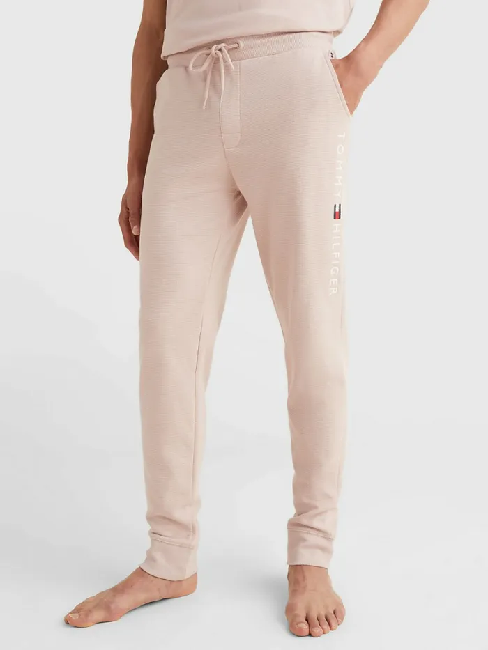 Tommy Hilfiger Ribbed Organic Cotton Joggers Balanced Beige Mens Trousers