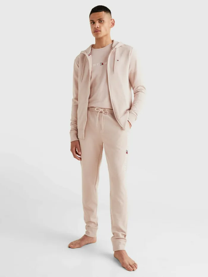 Tommy Hilfiger Ribbed Organic Cotton Joggers Balanced Beige Mens Trousers