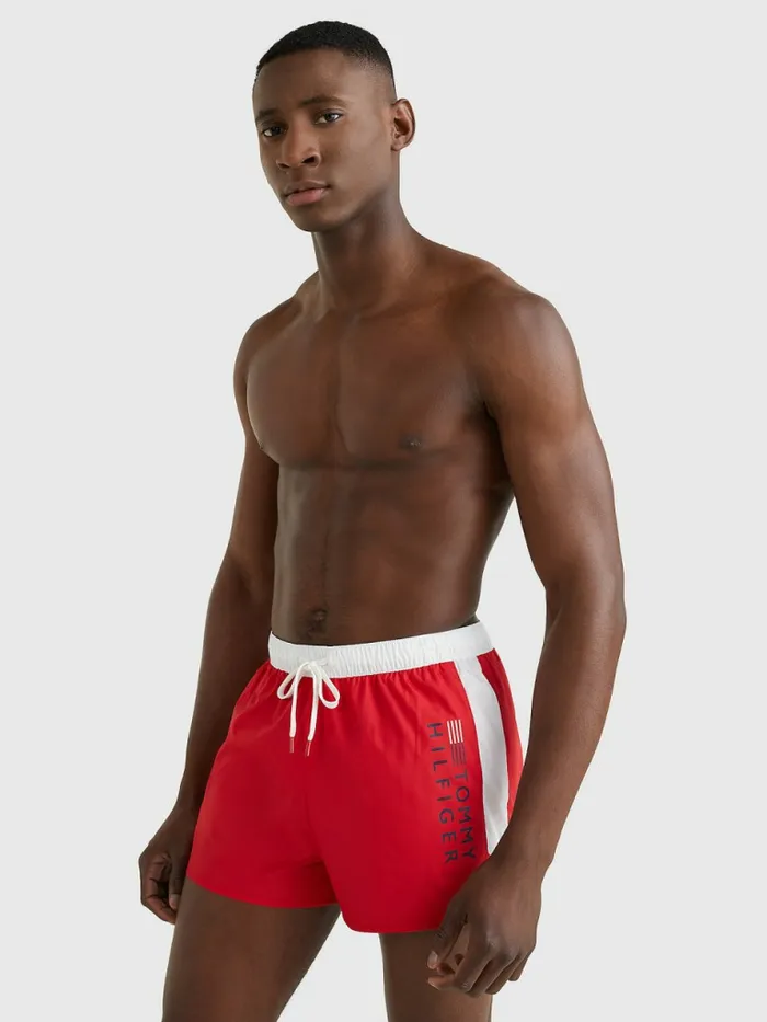 Tommy Hilfiger Ripstop Runner Swim Shorts Primary Red Mens Swimwear Cheap On Sale