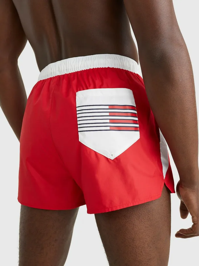 Tommy Hilfiger Ripstop Runner Swim Shorts Primary Red Mens Swimwear Cheap On Sale