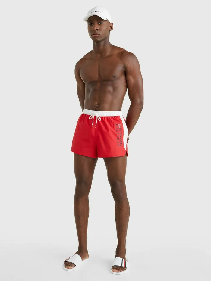 Tommy Hilfiger Ripstop Runner Swim Shorts Primary Red Mens Swimwear Cheap On Sale