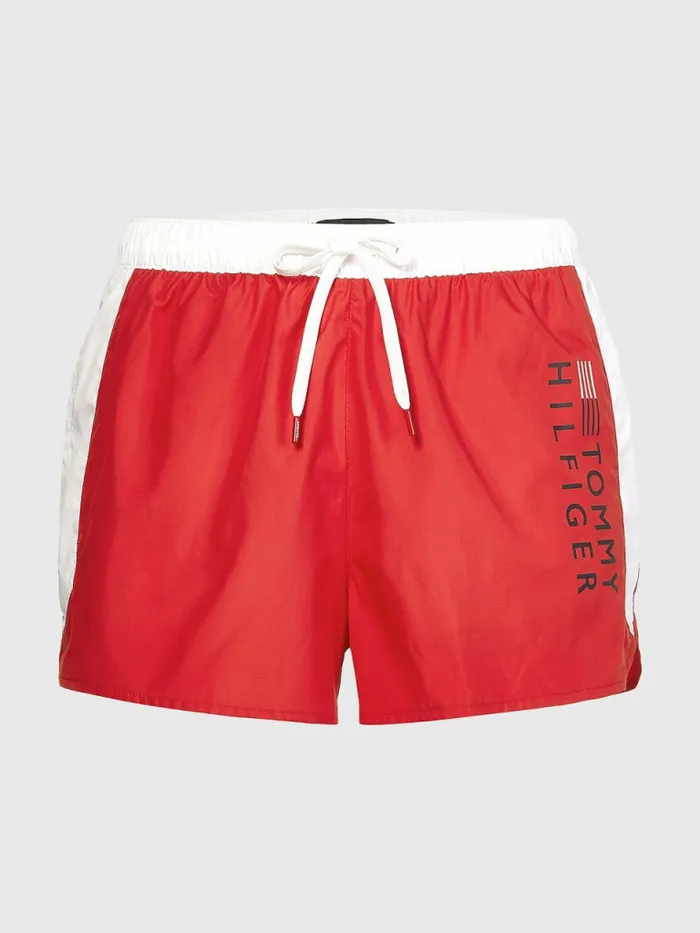 Tommy Hilfiger Ripstop Runner Swim Shorts Primary Red Mens Swimwear Cheap On Sale