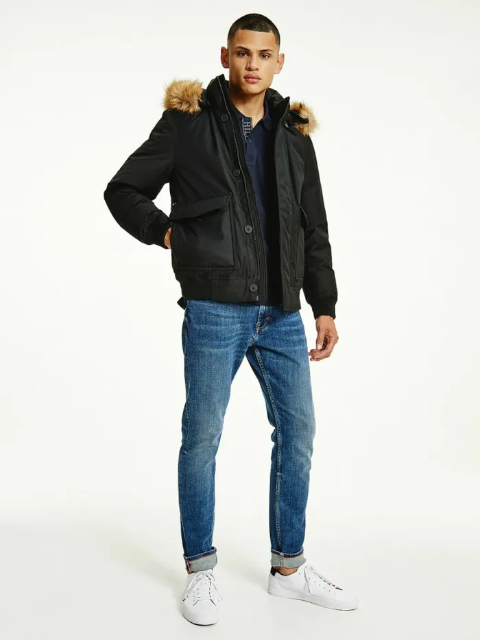 Tommy Hilfiger Rockie Down Bomber Jacket Black Mens Coats and Jackets Online Tommy Hilfiger Rockie Down Bomber Jacket Black Mens Coats and Jackets Online