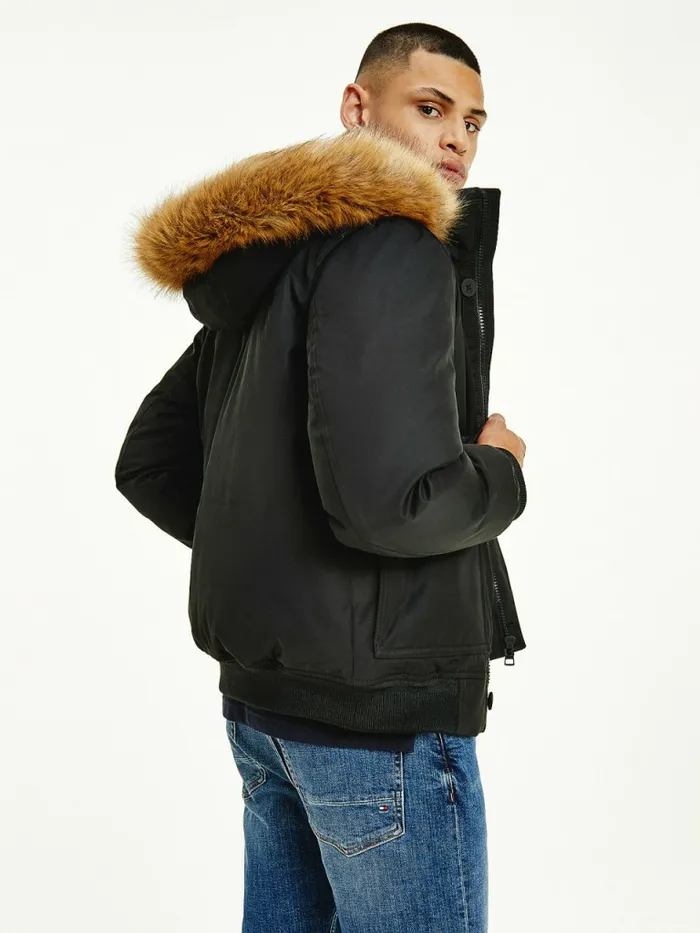 Tommy Hilfiger Rockie Down Bomber Jacket Black Mens Coats and Jackets Online