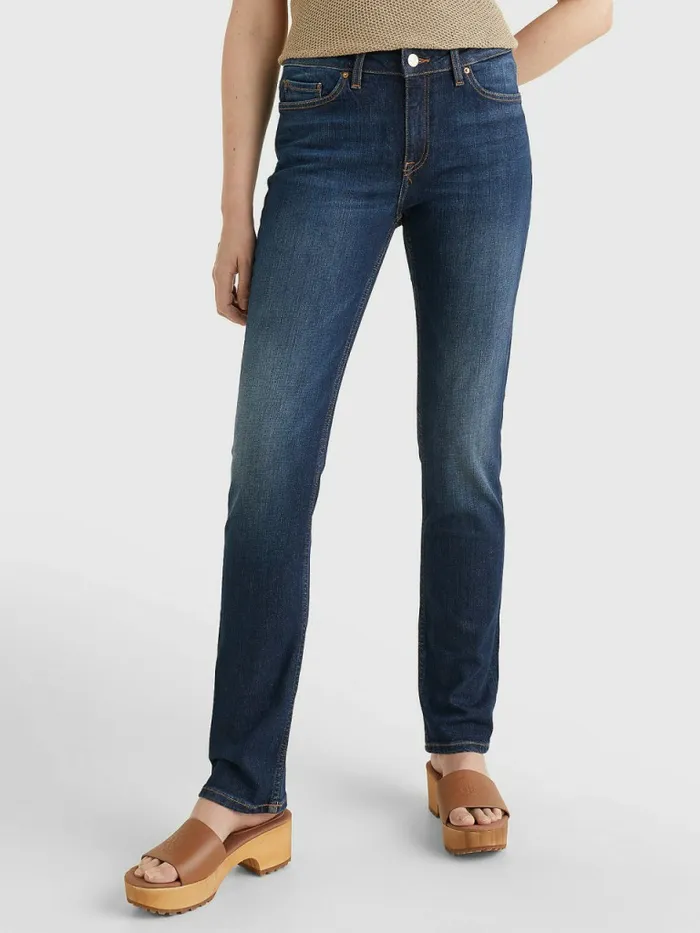 Tommy Hilfiger Rome Heritage Straight Fit Faded Jeans Absolute Blue Wash Womens Essentials Online Tommy Hilfiger Rome Heritage Straight Fit Faded Jeans Absolute Blue Wash Womens Essentials Online