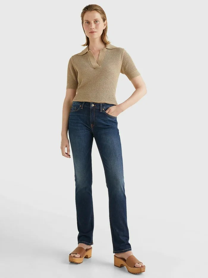 Tommy Hilfiger Rome Heritage Straight Fit Faded Jeans Absolute Blue Wash Womens Essentials Online