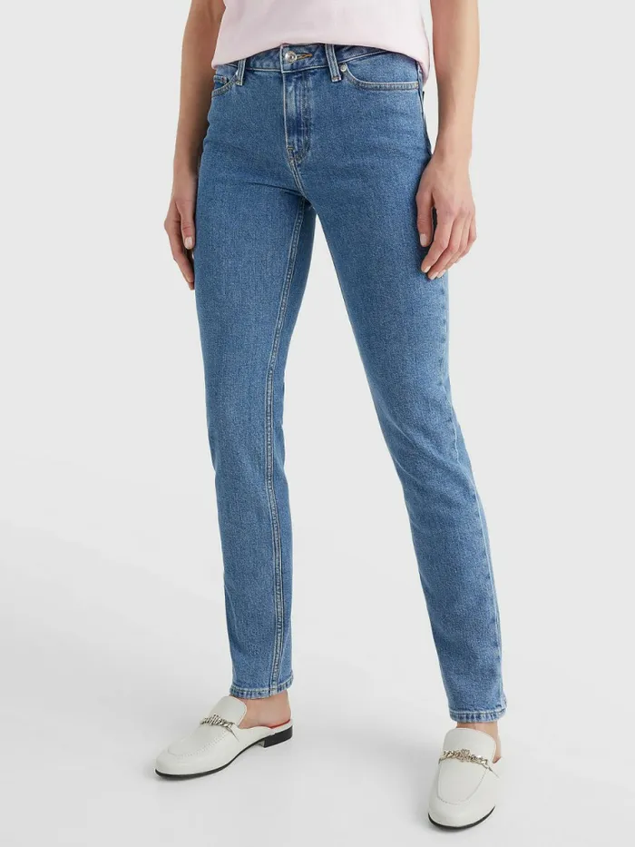 Tommy Hilfiger Rome Mid Rise Straight Faded Jeans Aura Womens Jeans Sale