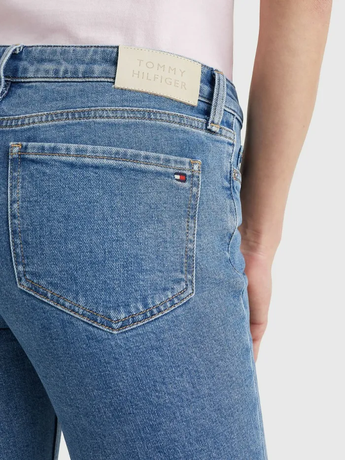 Tommy Hilfiger Rome Mid Rise Straight Faded Jeans Aura Womens Jeans Sale