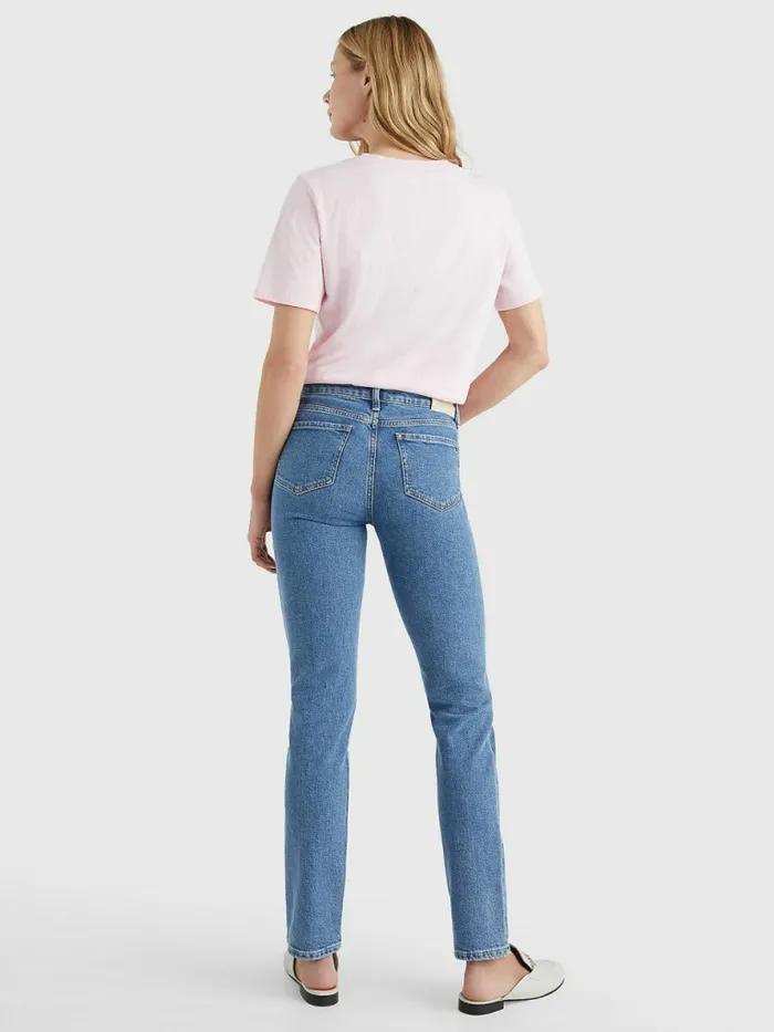 Tommy Hilfiger Rome Mid Rise Straight Faded Jeans Aura Womens Jeans Sale