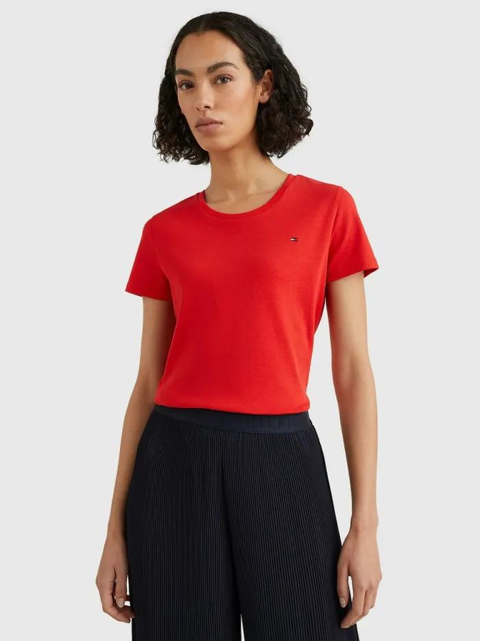 Tommy Hilfiger Round Neck Slim Fit TShirt Fireworks Womens TShirts On Sale