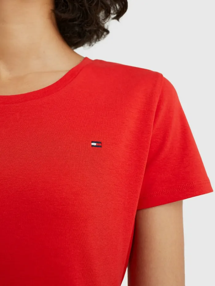 Tommy Hilfiger Round Neck Slim Fit TShirt Fireworks Womens TShirts On Sale