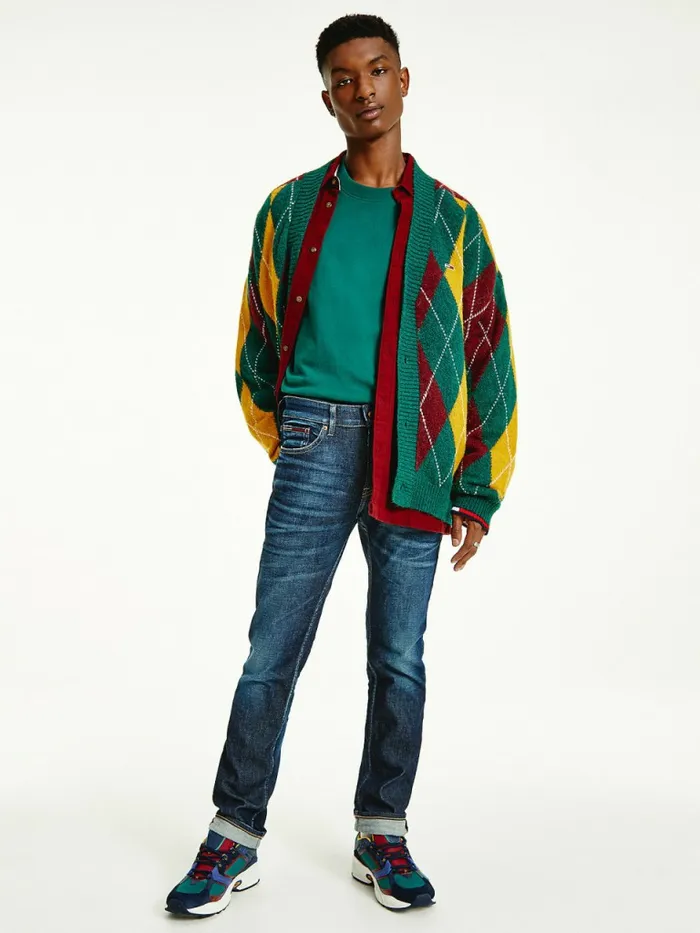 Tommy Hilfiger Scanton Slim Faded Jeans Denim Dark Mens Jeans Popular