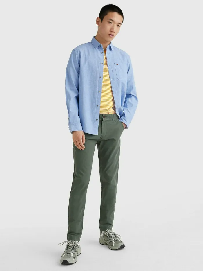 Tommy Hilfiger Scanton Slim Fit Chinos Avalon Green Mens Trousers