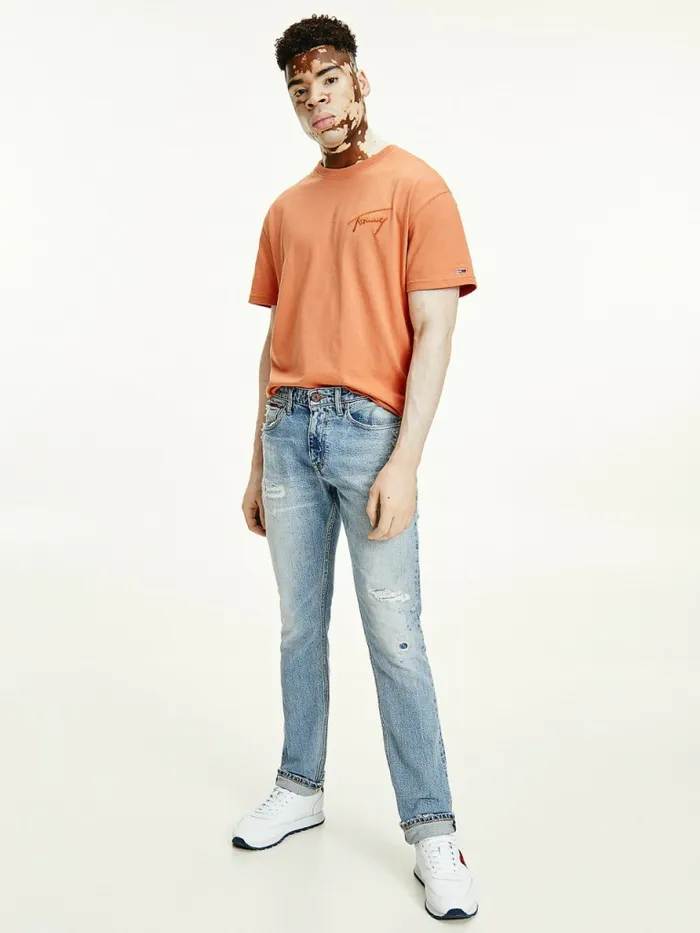 Tommy Hilfiger Scanton Slim Fit Distressed Jeans Denim Light Mens Jeans Gift for Friend Tommy Hilfiger Scanton Slim Fit Distressed Jeans Denim Light Mens Jeans Gift for Friend