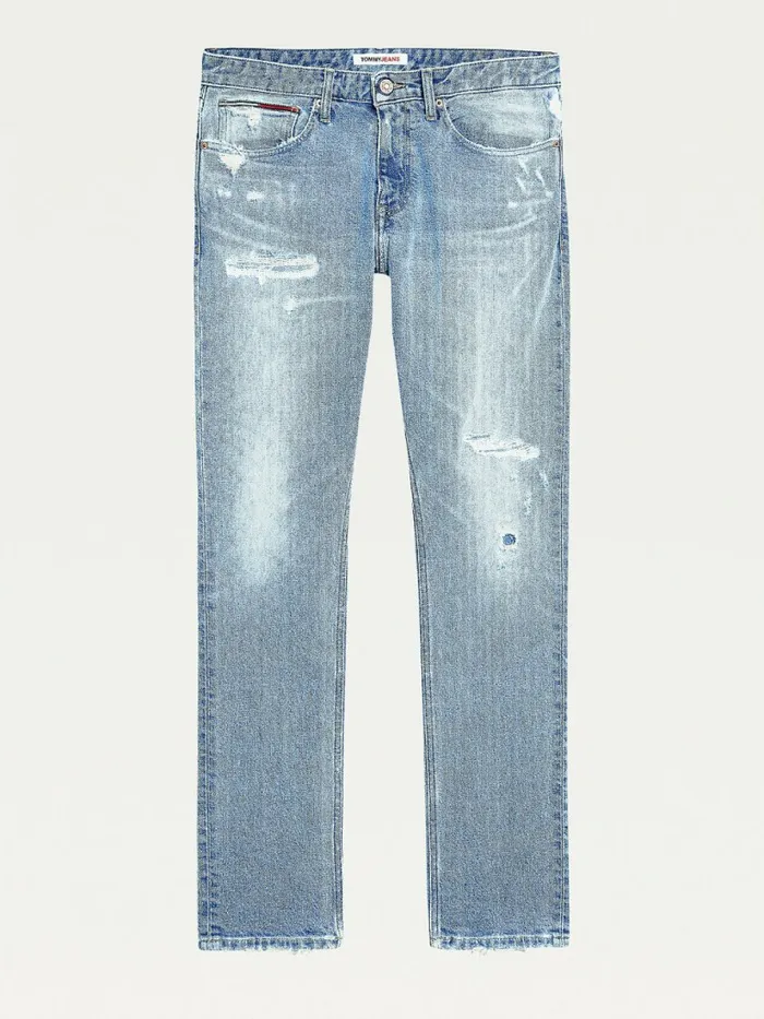 Tommy Hilfiger Scanton Slim Fit Distressed Jeans Denim Light Mens Jeans Gift for Friend