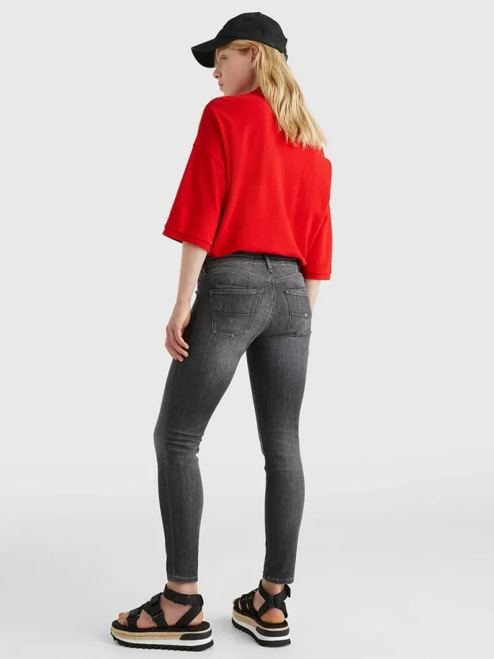 Tommy Hilfiger Scarlett Low Rise Skinny Black Ankle Jeans Denim Black Womens Jeans For Sale