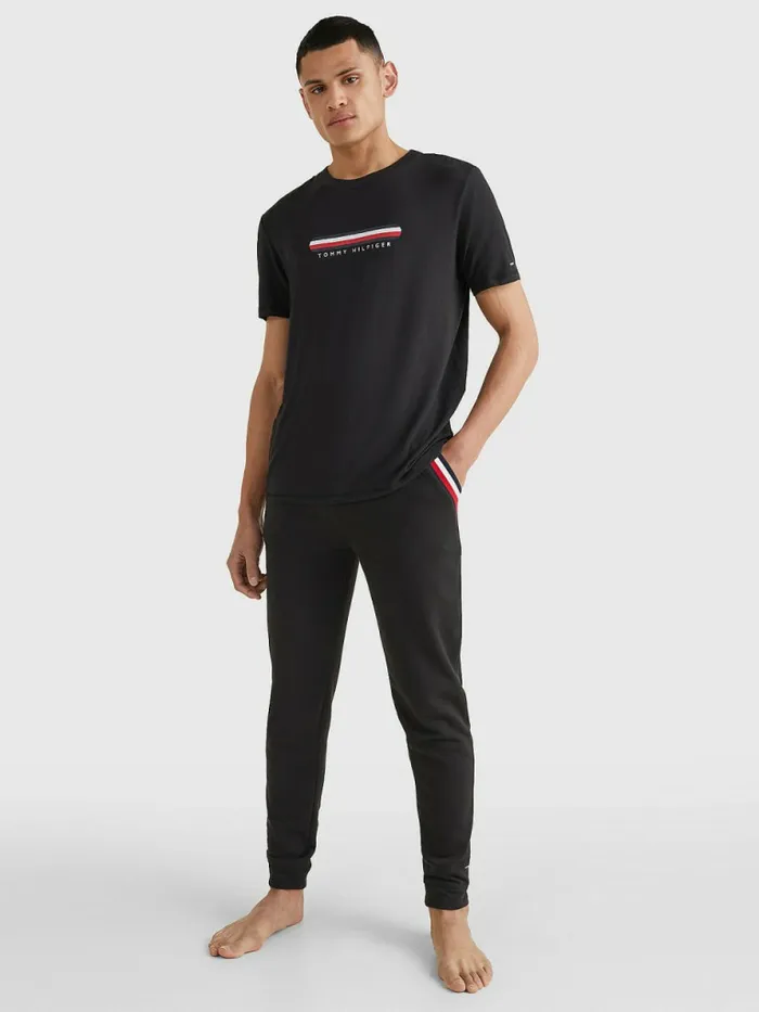 Tommy Hilfiger Seacell Logo Crew Neck TShirt Black Mens TShirts Sale