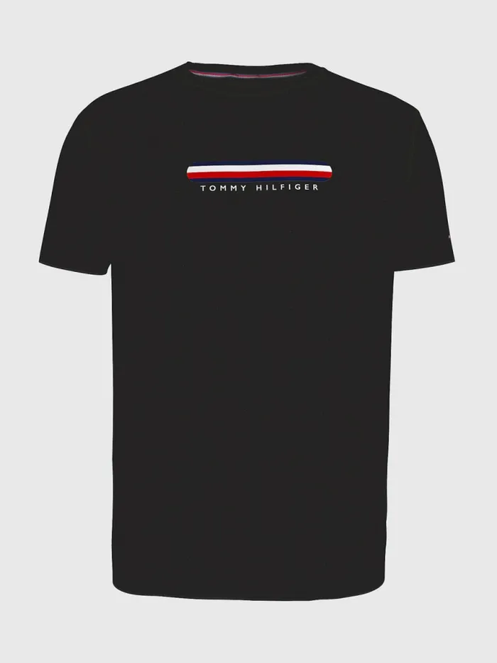 Tommy Hilfiger Seacell Logo Crew Neck TShirt Black Mens TShirts Sale