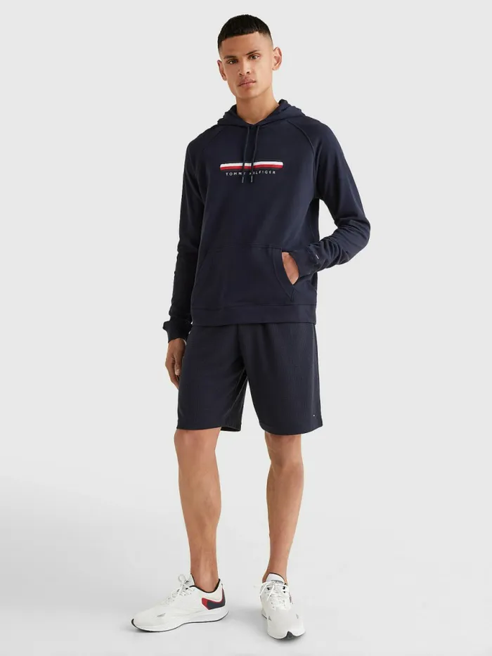 Tommy Hilfiger Seacell Signature Tape Hoody Desert Sky Mens Loungewear and Nightwear