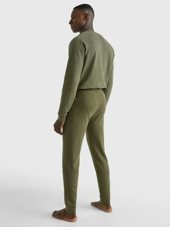 Tommy Hilfiger Seacell Signature Tape Joggers Army Green Mens Loungewear and Nightwear