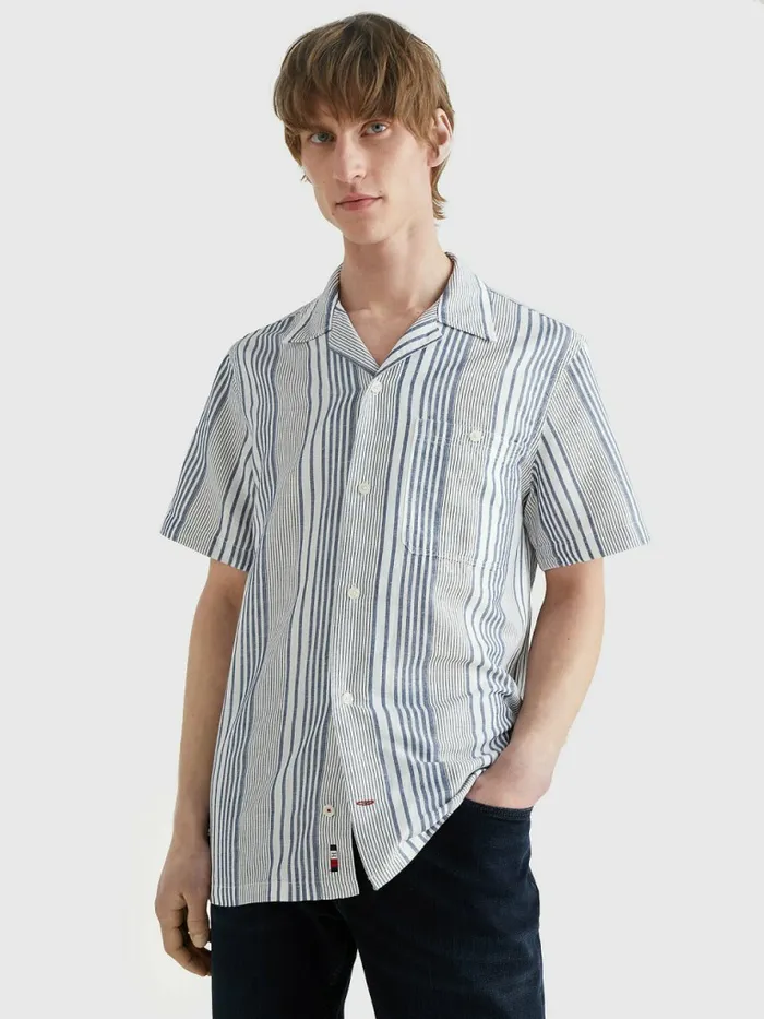 Tommy Hilfiger Short Sleeve Stripe Regular Fit Shirt Twilight IndigoMulti Mens Shirts Gift Ideas Tommy Hilfiger Short Sleeve Stripe Regular Fit Shirt Twilight IndigoMulti Mens Shirts Gift Ideas