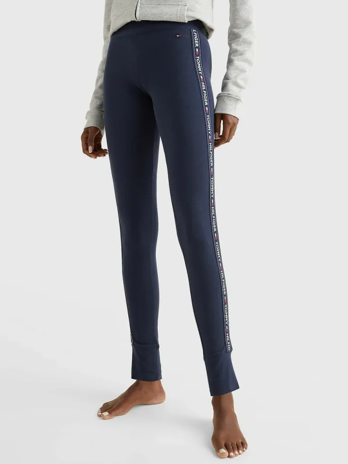 Tommy Hilfiger Side Logo Leggings Navy Blazer Womens Trousers