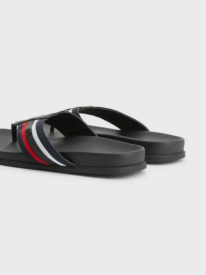 Tommy Hilfiger Signature Detailing Webbing Strap FlipFlops Rwb Mens Casual Shoes On Sale