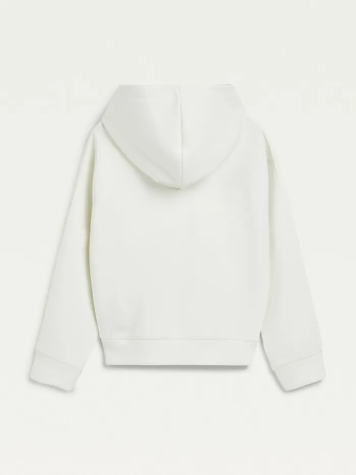 Tommy Hilfiger Signature Embroidery Hoody Ecru Girls Sweatshirts and Hoodies Gift for Friend